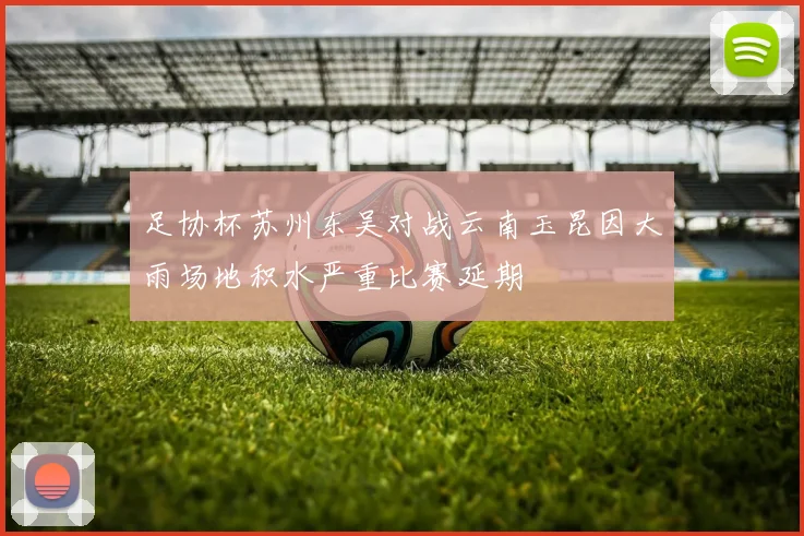足协杯苏州东吴对战云南玉昆因大雨场地积水严重比赛延期